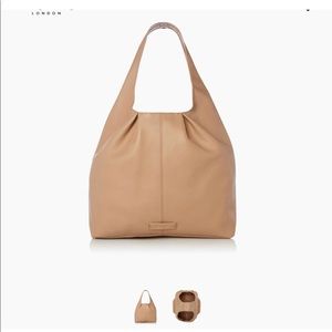 Dune London‎ Dashiing Camel Leather Seam Detail Slouch Bag